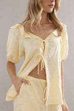 Load image into Gallery viewer, Caitlin Crisp Little Darling Blouse - Yellow Linen Hyde Boutique