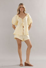 Load image into Gallery viewer, Caitlin Crisp Little Darling Blouse - Yellow Linen Hyde Boutique
