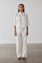 Load image into Gallery viewer, Laing Cropped Tab Shirt - White Hyde Boutique