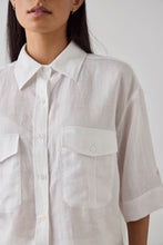 Load image into Gallery viewer, Laing Cropped Tab Shirt - White Hyde Boutique