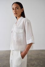 Load image into Gallery viewer, Laing Cropped Tab Shirt - White Hyde Boutique