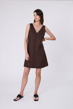 Load image into Gallery viewer, Marlow Luna Linen Dress - Carob Apparel > Women > Clothing > Dresses > Mini Dresses > Marlow Hyde Boutique