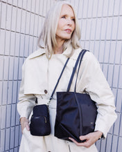 Load image into Gallery viewer, SABEN Nikko Pocket Nylon Phone Sling - Black Recycled Nylon Crossbody SABEN