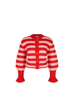 Load image into Gallery viewer, Ruby Matilda Cardigan - Pink Cherry Stripe Hyde Boutique