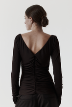 Load image into Gallery viewer, Rebe Ruched Long Sleeve Tee - Balsamic Hyde Boutique