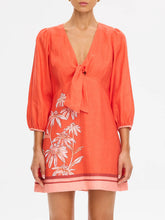 Load image into Gallery viewer, Kivari Ruby Tie Front Mini Dress Hyde Boutique