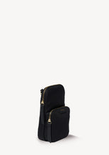 Load image into Gallery viewer, SABEN Nikko Pocket Nylon Phone Sling - Black Recycled Nylon Crossbody SABEN