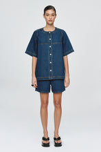 Load image into Gallery viewer, Marle Short Sleeve Seam Shirt - Classic Blue Hyde Boutique