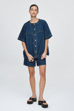 Load image into Gallery viewer, Marle Short Sleeve Seam Shirt - Classic Blue Hyde Boutique