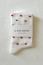 Load image into Gallery viewer, Le Bon Shoppe Sneaker Socks - White/Red