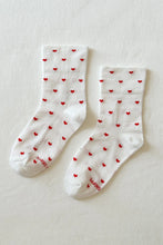 Load image into Gallery viewer, Le Bon Shoppe Sneaker Socks - White/Red