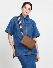 Load image into Gallery viewer, SABEN Feature Webbing Strap - Black + White + Tan Handbags Saben