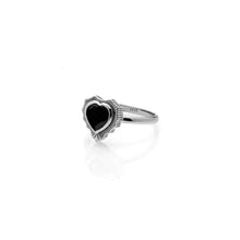 Load image into Gallery viewer, Silk &amp; Steel Amour Heart Ring - Black / Silver  Hyde Boutique   
