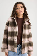 Load image into Gallery viewer, Stories Be Told Solace Oversized Shacket - Chocolate/Pink Check