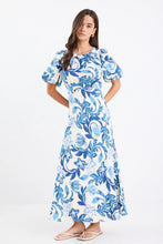 Load image into Gallery viewer, Stories Be Told Stage Puff Sleeve Floaty Maxi Dress - Blue Floral
