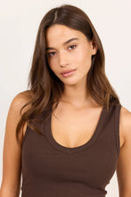 Load image into Gallery viewer, Among The Brave Vale V Neck Rib Tank - Chocolate Arriving Thursday