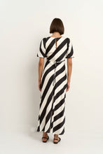 Load image into Gallery viewer, Among the Brave Amora Bias Midi Dress - Black + White Stripe Apparel > Women > Clothing > Dresses > Midi Dresses > Among the Brave Hyde Boutique