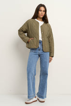 Load image into Gallery viewer, Stories Be Told Apex Collarless Puffer Jacket - Olive Hyde Boutique