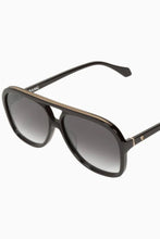 Load image into Gallery viewer, Valley Eyewear Bang - Gloss Black w. Gold Metal Trim/Black Gradient Lens Hyde Boutique
