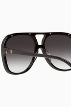 Load image into Gallery viewer, Valley Eyewear Bang - Gloss Black w. Gold Metal Trim/Black Gradient Lens Hyde Boutique