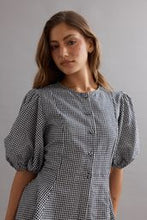 Load image into Gallery viewer, Caitlin Crisp Sofia Blouse - Ink/White Gingham Hyde Boutique