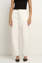 Load image into Gallery viewer, Stories Be Told Campus Tie Waist Barrel Jeans - Ecru Hyde Boutique