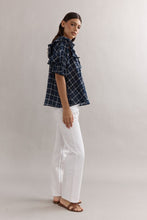 Load image into Gallery viewer, Caitlin Crisp Hazel Blouse - Navy Check Hyde Boutique