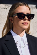 Load image into Gallery viewer, Valley Eyewear Delancey - Gloss Black with Gold Metal Trim / Black Lens Hyde Boutique