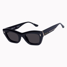 Load image into Gallery viewer, Valley Eyewear Delancey - Gloss Black with Gold Metal Trim / Black Lens Hyde Boutique