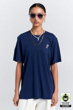 Load image into Gallery viewer, Karen Walker Embroidered Runaway Girl Classic T-Shirt - Navy Hyde Boutique