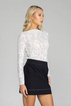 Load image into Gallery viewer, Blak The Gigi Top - White Lace / Silver Dots Hyde Boutique