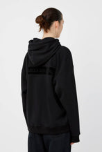 Load image into Gallery viewer, Camilla and Marc Grid Flocking Logo Hoodie - Black Apparel > Women > Clothing > Outerwear > Hoodies & Sweatshirts > Hoodies > Camilla and Marc Hyde Boutique