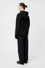 Load image into Gallery viewer, Camilla and Marc Grid Flocking Logo Hoodie - Black Hyde Boutique