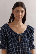 Load image into Gallery viewer, Caitlin Crisp Hazel Blouse - Navy Check Hyde Boutique