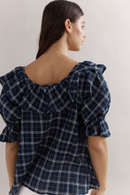 Load image into Gallery viewer, Caitlin Crisp Hazel Blouse - Navy Check Hyde Boutique