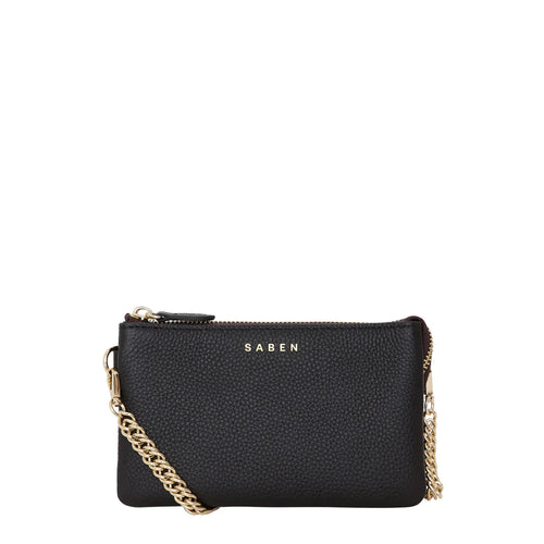 SABEN Lily Mini Bag - Black + Gold Curb Chain Bag Saben   