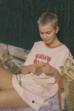 Load image into Gallery viewer, Ciao Ciao Lava Raglan Tee - Blush Pink/Orange Hyde Boutique