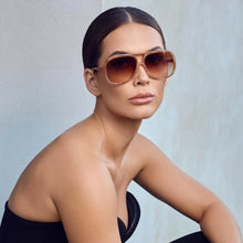 Load image into Gallery viewer, Valley Eyewear Bang Bang Pastel Tort w. Gold Metal / Dark Orange Gradient Lens Hyde Boutique