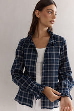 Load image into Gallery viewer, Caitlin Crisp Peyton Shirt - Navy Check Hyde Boutique