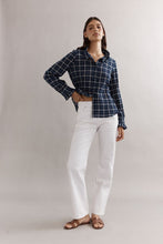 Load image into Gallery viewer, Caitlin Crisp Peyton Shirt - Navy Check Hyde Boutique