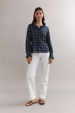 Load image into Gallery viewer, Caitlin Crisp Peyton Shirt - Navy Check Hyde Boutique