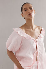 Load image into Gallery viewer, Caitlin Crisp Little Darling Blouse - Pink Linen Hyde Boutique