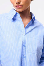 Load image into Gallery viewer, Mossman Repeat After Me Cropped Shirt - Blue Stripe Hyde Boutique