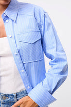 Load image into Gallery viewer, Mossman Repeat After Me Shirt - Blue Stripe Hyde Boutique
