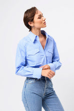 Load image into Gallery viewer, Mossman Repeat After Me Shirt - Blue Stripe Hyde Boutique