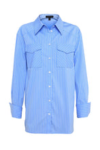 Load image into Gallery viewer, Mossman Repeat After Me Shirt - Blue Stripe Hyde Boutique