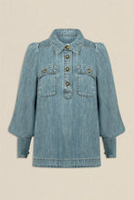 Load image into Gallery viewer, Zoe Kratzmann Resonate Top - Light Washed Denim Apparel > Women > Clothing > Tops > Blouses > Denim Blouses > Zoe Kratzmann Hyde Boutique