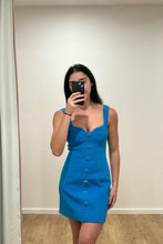 Load image into Gallery viewer, Rebecca Vallance Skyla Button Mini Dress - Blue Apparel > Women > Clothing > Dresses > Mini Dresses > Rebecca Vallance Hyde Boutique