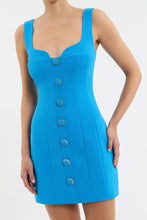 Load image into Gallery viewer, Rebecca Vallance Skyla Button Mini Dress - Blue Apparel > Women > Clothing > Dresses > Mini Dresses > Rebecca Vallance Hyde Boutique