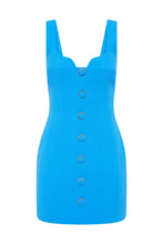 Load image into Gallery viewer, Rebecca Vallance Skyla Button Mini Dress - Blue Apparel > Women > Clothing > Dresses > Mini Dresses > Rebecca Vallance Hyde Boutique